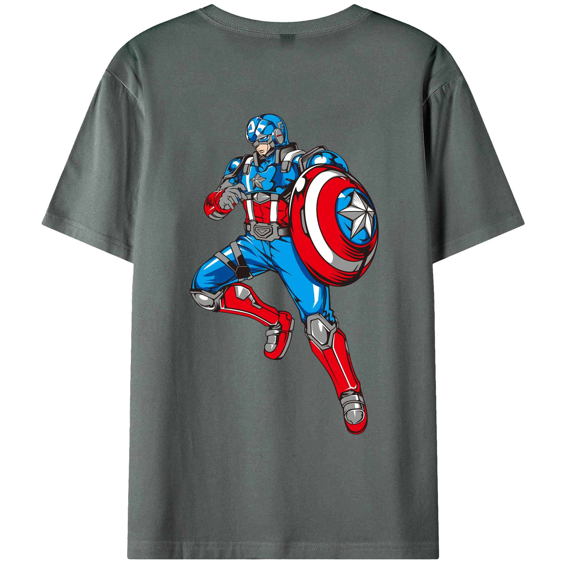 （画像用） アベンジャーズ The Avengers 綿100％ メンズ半袖Tシャツ（バックプリント） 通気性